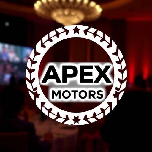 Apex Motors logo displayed at a charity event