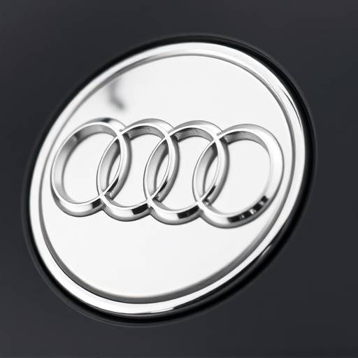 Audi logo, four interlocking silver rings