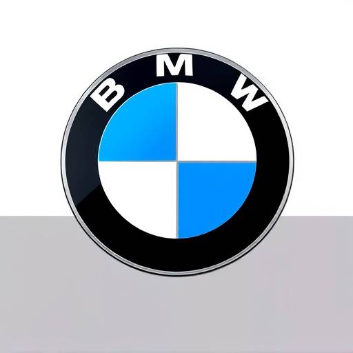 BMW logo, a circular badge with blue and white quadrants