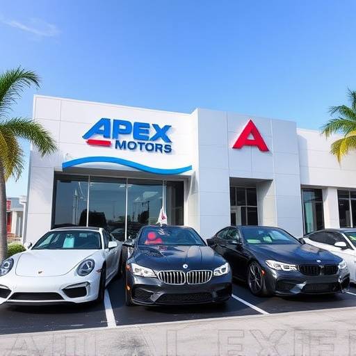 Exterior view of the Apex Motors dealership in Miami